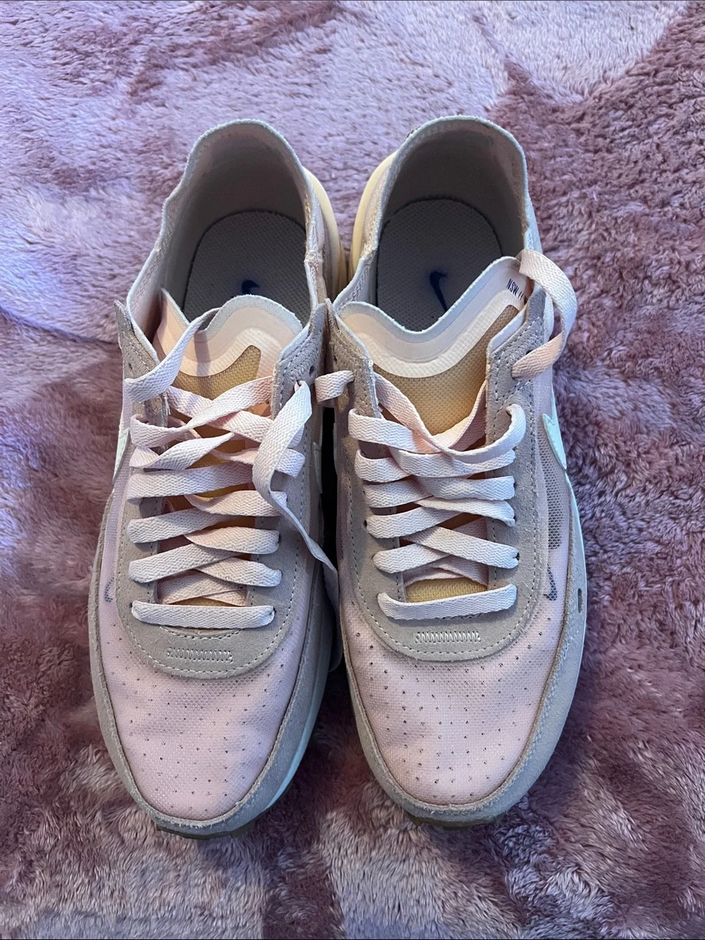 Nike Pink & Cream Low-Top Casual Sneakers